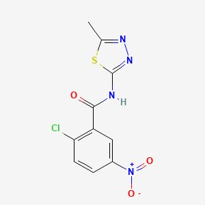 molecular formula C10H7ClN4O3S B5623181 2-chloro-N-(5-methyl-1,3,4-thiadiazol-2-yl)-5-nitrobenzamide 