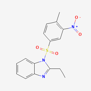 molecular formula C16H15N3O4S B5623217 2-ethyl-1-[(4-methyl-3-nitrophenyl)sulfonyl]-1H-benzimidazole 