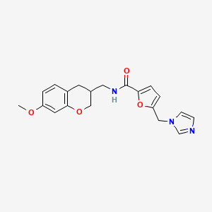 molecular formula C20H21N3O4 B5623244 5-(1H-imidazol-1-ylmethyl)-N-[(7-methoxy-3,4-dihydro-2H-chromen-3-yl)methyl]-2-furamide 