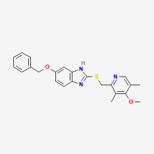 molecular formula C23H23N3O2S B562325 5-Benzyloxy-2-{[(3,5-dimethyl-4-methoxy-2-pyridinyl)methyl]thio}-1-benzimidazole CAS No. 1076198-98-5