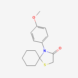 molecular formula C15H19NO2S B5623263 4-(4-methoxyphenyl)-1-thia-4-azaspiro[4.5]decan-3-one 