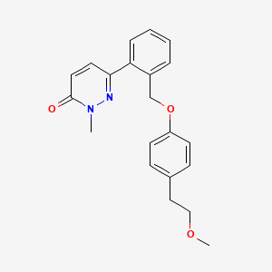 molecular formula C21H22N2O3 B5623275 6-(2-{[4-(2-methoxyethyl)phenoxy]methyl}phenyl)-2-methylpyridazin-3(2H)-one 