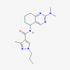 molecular formula C18H26N6O B5623277 N-[2-(dimethylamino)-5,6,7,8-tetrahydroquinazolin-5-yl]-3-methyl-1-propyl-1H-pyrazole-4-carboxamide 