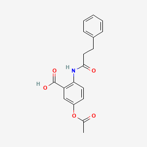 molecular formula C18H17NO5 B5623285 5-(acetyloxy)-2-[(3-phenylpropanoyl)amino]benzoic acid 
