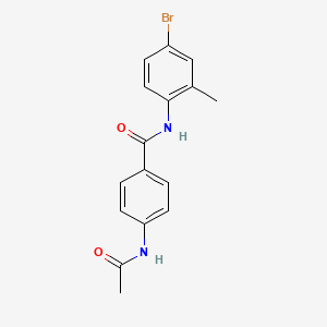 molecular formula C16H15BrN2O2 B5623292 4-(acetylamino)-N-(4-bromo-2-methylphenyl)benzamide 