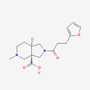 molecular formula C16H22N2O4 B5623309 (3aS*,7aR*)-2-[3-(2-furyl)propanoyl]-5-methyloctahydro-3aH-pyrrolo[3,4-c]pyridine-3a-carboxylic acid 