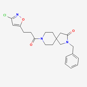 molecular formula C21H24ClN3O3 B5623316 2-benzyl-8-[3-(3-chloroisoxazol-5-yl)propanoyl]-2,8-diazaspiro[4.5]decan-3-one 