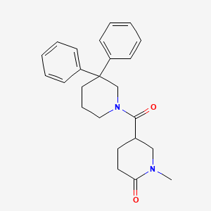 molecular formula C24H28N2O2 B5623318 5-[(3,3-diphenylpiperidin-1-yl)carbonyl]-1-methylpiperidin-2-one 