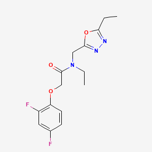 molecular formula C15H17F2N3O3 B5623326 2-(2,4-difluorophenoxy)-N-ethyl-N-[(5-ethyl-1,3,4-oxadiazol-2-yl)methyl]acetamide 