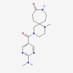 molecular formula C16H24N6O2 B5623346 1-methyl-4-{[2-(methylamino)-5-pyrimidinyl]carbonyl}-1,4,9-triazaspiro[5.6]dodecan-10-one 