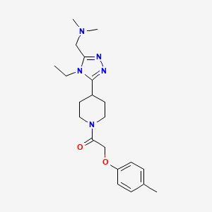 molecular formula C21H31N5O2 B5623363 1-(4-ethyl-5-{1-[(4-methylphenoxy)acetyl]piperidin-4-yl}-4H-1,2,4-triazol-3-yl)-N,N-dimethylmethanamine 