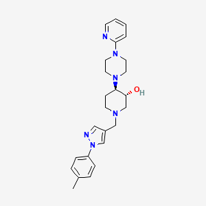 molecular formula C25H32N6O B5623464 (3R*,4R*)-1-{[1-(4-methylphenyl)-1H-pyrazol-4-yl]methyl}-4-[4-(2-pyridinyl)-1-piperazinyl]-3-piperidinol 