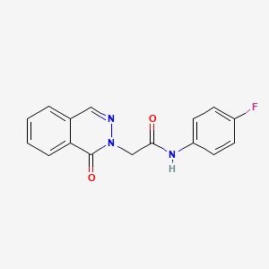 molecular formula C16H12FN3O2 B5623471 N-(4-fluorophenyl)-2-(1-oxo-2(1H)-phthalazinyl)acetamide 