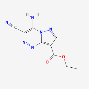 molecular formula C9H8N6O2 B5623540 4-氨基-3-氰基吡唑并[5,1-c][1,2,4]三嗪-8-羧酸乙酯 