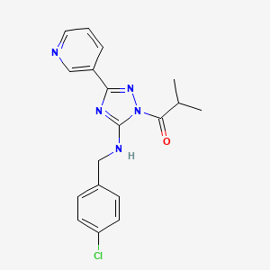 molecular formula C18H18ClN5O B5623585 N-(4-chlorobenzyl)-1-isobutyryl-3-(3-pyridinyl)-1H-1,2,4-triazol-5-amine 