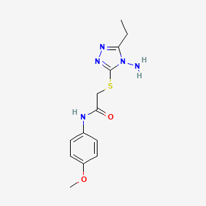 molecular formula C13H17N5O2S B5623591 2-[(4-amino-5-ethyl-4H-1,2,4-triazol-3-yl)thio]-N-(4-methoxyphenyl)acetamide 
