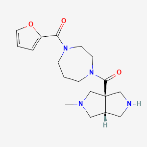molecular formula C18H26N4O3 B5623607 rel-(3aR,6aR)-3a-{[4-(2-furoyl)-1,4-diazepan-1-yl]carbonyl}-2-methyloctahydropyrrolo[3,4-c]pyrrole dihydrochloride 
