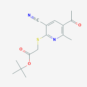 molecular formula C15H18N2O3S B5623623 tert-butyl [(5-acetyl-3-cyano-6-methylpyridin-2-yl)thio]acetate 
