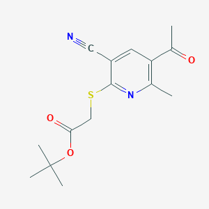 TERT-BUTYL 2-[(5-ACETYL-3-CYANO-6-METHYLPYRIDIN-2-YL)SULFANYL]ACETATE