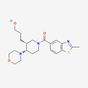molecular formula C21H29N3O3S B5623630 3-{(3R*,4S*)-1-[(2-methyl-1,3-benzothiazol-5-yl)carbonyl]-4-morpholin-4-ylpiperidin-3-yl}propan-1-ol 