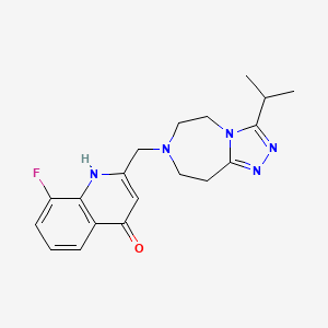 molecular formula C19H22FN5O B5623638 8-fluoro-2-[(3-isopropyl-5,6,8,9-tetrahydro-7H-[1,2,4]triazolo[4,3-d][1,4]diazepin-7-yl)methyl]quinolin-4-ol 