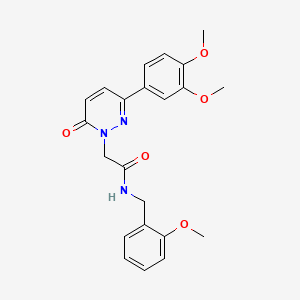 molecular formula C22H23N3O5 B5623653 2-[3-(3,4-dimethoxyphenyl)-6-oxo-1(6H)-pyridazinyl]-N-(2-methoxybenzyl)acetamide 