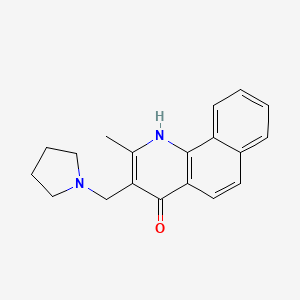 molecular formula C19H20N2O B5623671 2-methyl-3-(1-pyrrolidinylmethyl)benzo[h]quinolin-4-ol 