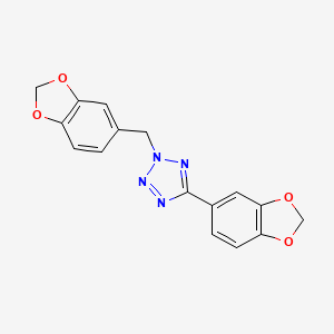 molecular formula C16H12N4O4 B5623689 5-(1,3-benzodioxol-5-yl)-2-(1,3-benzodioxol-5-ylmethyl)-2H-tetrazole 