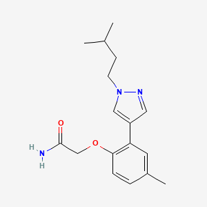 molecular formula C17H23N3O2 B5623700 2-{4-methyl-2-[1-(3-methylbutyl)-1H-pyrazol-4-yl]phenoxy}acetamide 