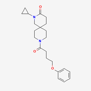 molecular formula C22H30N2O3 B5623705 2-cyclopropyl-9-(4-phenoxybutanoyl)-2,9-diazaspiro[5.5]undecan-3-one 