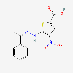 molecular formula C13H11N3O4S B562371 2-Thiophenecarboxylic acid,4-nitro-5-[2-(1-phenylethylidene)hydrazinyl]- CAS No. 106384-11-6