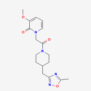 molecular formula C17H22N4O4 B5623724 3-methoxy-1-(2-{4-[(5-methyl-1,2,4-oxadiazol-3-yl)methyl]piperidin-1-yl}-2-oxoethyl)pyridin-2(1H)-one 