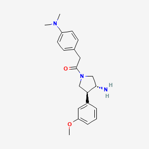 molecular formula C21H27N3O2 B5623750 (3R*,4S*)-1-{[4-(dimethylamino)phenyl]acetyl}-4-(3-methoxyphenyl)pyrrolidin-3-amine 
