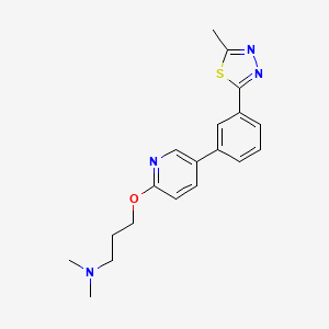 N,N-dimethyl-3-({5-[3-(5-methyl-1,3,4-thiadiazol-2-yl)phenyl]pyridin-2-yl}oxy)propan-1-amine