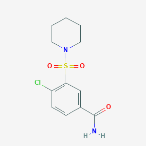 molecular formula C12H15ClN2O3S B5623769 4-chloro-3-(1-piperidinylsulfonyl)benzamide 