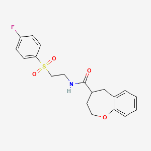 molecular formula C19H20FNO4S B5623770 N-{2-[(4-fluorophenyl)sulfonyl]ethyl}-2,3,4,5-tetrahydro-1-benzoxepine-4-carboxamide 