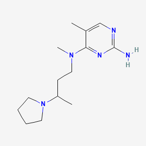molecular formula C14H25N5 B5623775 N~4~,5-dimethyl-N~4~-(3-pyrrolidin-1-ylbutyl)pyrimidine-2,4-diamine 