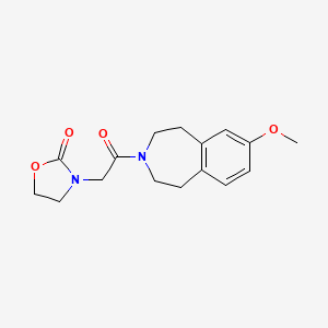 molecular formula C16H20N2O4 B5623785 3-[2-(7-methoxy-1,2,4,5-tetrahydro-3H-3-benzazepin-3-yl)-2-oxoethyl]-1,3-oxazolidin-2-one 