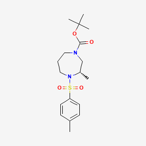 molecular formula C18H28N2O4S B562379 tert-Butyl (3S)-3-methyl-4-(4-methylbenzene-1-sulfonyl)-1,4-diazepane-1-carboxylate CAS No. 1246814-73-2