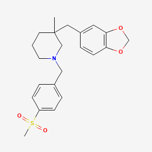 molecular formula C22H27NO4S B5623799 3-(1,3-benzodioxol-5-ylmethyl)-3-methyl-1-[4-(methylsulfonyl)benzyl]piperidine 