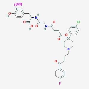 molecular formula C36H38ClFIN3O8 B056238 Haloperidol-succinylglycyliodotyrosine CAS No. 113579-02-5