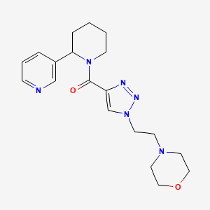 molecular formula C19H26N6O2 B5623806 4-[2-(4-{[2-(3-pyridinyl)-1-piperidinyl]carbonyl}-1H-1,2,3-triazol-1-yl)ethyl]morpholine 