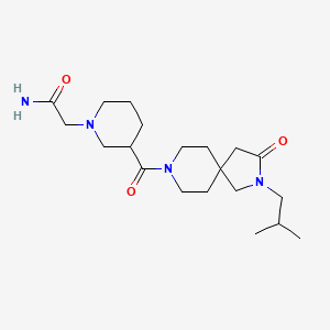 molecular formula C20H34N4O3 B5623844 2-{3-[(2-isobutyl-3-oxo-2,8-diazaspiro[4.5]dec-8-yl)carbonyl]piperidin-1-yl}acetamide 