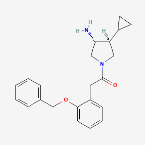 molecular formula C22H26N2O2 B5623861 (3R*,4S*)-1-{[2-(benzyloxy)phenyl]acetyl}-4-cyclopropylpyrrolidin-3-amine 