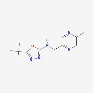molecular formula C12H17N5O B5623866 5-tert-butyl-N-[(5-methylpyrazin-2-yl)methyl]-1,3,4-oxadiazol-2-amine 