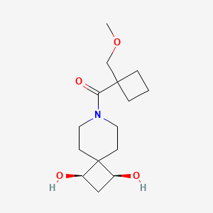 molecular formula C15H25NO4 B5623878 (1R*,3S*)-7-{[1-(methoxymethyl)cyclobutyl]carbonyl}-7-azaspiro[3.5]nonane-1,3-diol 