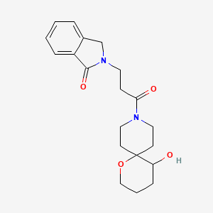 molecular formula C20H26N2O4 B5623895 2-[3-(5-hydroxy-1-oxa-9-azaspiro[5.5]undec-9-yl)-3-oxopropyl]-1-isoindolinone 