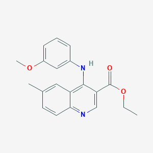 molecular formula C20H20N2O3 B5623907 ethyl 4-[(3-methoxyphenyl)amino]-6-methyl-3-quinolinecarboxylate 