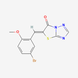 molecular formula C12H8BrN3O2S B5623949 5-(5-bromo-2-methoxybenzylidene)[1,3]thiazolo[3,2-b][1,2,4]triazol-6(5H)-one 