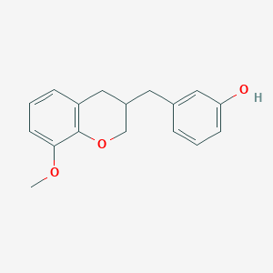 molecular formula C17H18O3 B5623951 3-[(8-methoxy-3,4-dihydro-2H-chromen-3-yl)methyl]phenol 